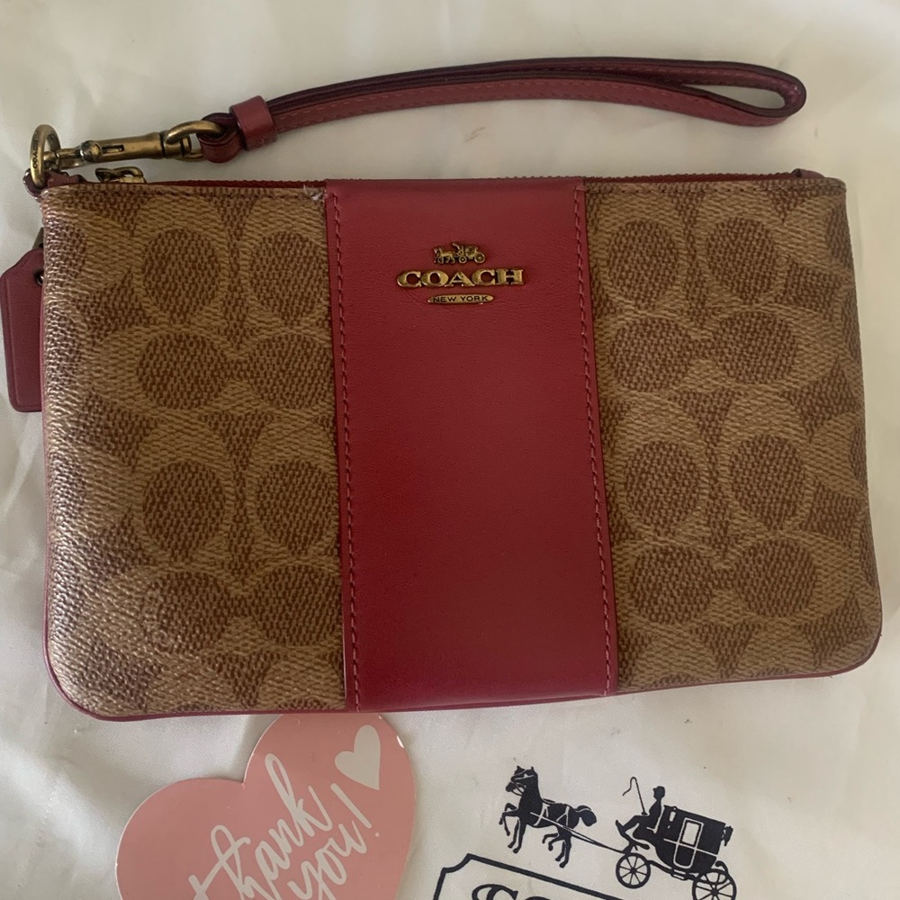Coach monogram Print Wristlet /Clutch